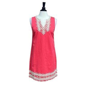 Mud Pie Coral Blakey Shift Dress Size Medium NWT